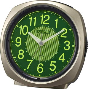 リズム(RHYTHM) 目覚まし時計 電子音アラーム 連続秒針 暗所 自動 点灯 ライト ゴールド 13x12.8x7.3cm 8RE673SR18