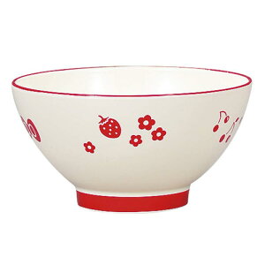 宮本産業 子ども用茶碗 レッド 220ml らぶりぃ 子供茶椀 クリーンコート