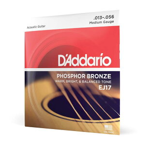 D'Addario ダダリオ アコースティックギター弦 フォスファーブロンズ Medium .013-.056 EJ17 【】