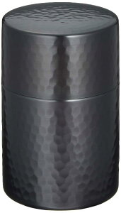 新光金属 茶筒 黒銅仕上げ 中(容量:150g) 純銅黒銅仕上げ 鎚目茶筒 BC-106