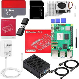 Vesiri Raspberry Pi 5 Starter Kit 技適済み raspberry pi 5 kit ラズベリーパイ5 8GBボード/アクティブクーラー/PD電源アダプター/64GB カード/ABS黒色ケース/MicroHDOUTケーブル/