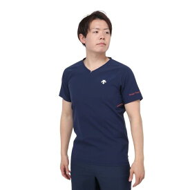 [デサント] バレーボールシャツ Tシャツ 半袖プラクティスシャツ 練習着 ストレッチ Dスリットカット 吸汗 速乾 石川祐希着用