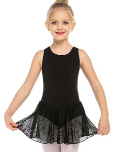 Arshiner 女の子 バレエ服 バレエレオタード 子供 スカート付き 120~160 袖なし バッククロス 新体操 バレエ 練習着 演出服 舞台用 発表会