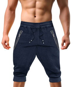 7分丈パンツ メンズ ジャージ ショートパンツ ジョガー トレーニングパンツ 吸汗 ハーフパンツ ランニング スポーツウェア ジム フィットネス 筋トレ 夏服