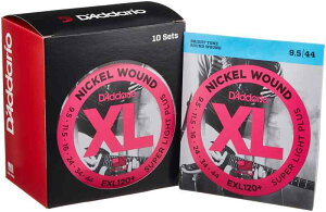 D'Addario �_�_���I �G���L�M�^�[�� XL Nickel .0095-.044 Super Light Plus 10�Z�b�g EXL120+ �y�z