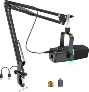 ZealSound �_�C�i�~�b�N�Q�[�~���O�}�C�N�ƃ}�C�N�A�[���X�^���h�L�b�g�A�P��w���� PC�}�C�N �~���[�g�{�^�� RGB�C���~�l�[�V�����X�C�b�` ���ʒ��� �w�b�h�t�H���[�q�t�� �v���X�e�Ή� �T