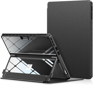 Surface Pro11 Pro10 Pro9 �P�[�X ���� �N���A �蒠�^ ���p�������\�� �S�ʕی�^ �ČR�K�i �ϏՌ� �y�� ���^ Type�J�o�[�L�[�{�[�h�Ƃ̌݊��� �X�^���h�ی�@�\�t�� �T�[�t�F�X�v��11 �v��10 �v��9