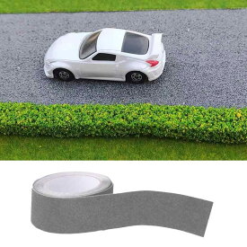 wowjimi 道路テープ 5cm*5m リアル ミニカー遊び 道路 線路 シール ステッカー グラス模型 建物モデル 箱庭 鉄道模型 ジオラマ アスファルト DIY 装飾 カット可能 趣味養成