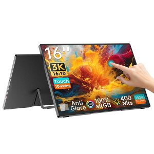 Intehill ���o�C�����j�^�[ 3k ���j�^�[ 16 �C���` AG�����IPS�p�l�� 3072x1920 ������16��10 �m�[�g�p�\�R�� �f���A�����j�^�[ �����^ sRGB 100%�L�F�� 400nits���P�x �~�jPC/Macbook/�m�[�gPC