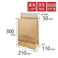 宅配袋 SSSマチ大サイズ 幅210×マチ110×高さ300＋折り返し50mm 茶色 B5対応 材質120g/m2【アウトレット…