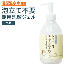 朝洗顔　朝用洗顔ジェル　わたしは朝、温泉水で顔を洗う。大容量300ml　【定期購入／送料無料】　わたしの温泉シリーズ　泡立て不要　泡立たない　洗顔ジェル　ジェル洗顔　美人の湯　わたしの温泉