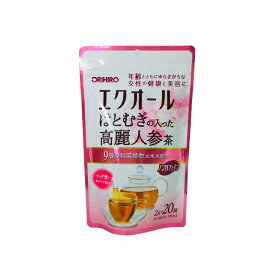 【2点購入でラベンダー】 オリヒロ エクオール はとむぎの入った高麗人参茶 2g × 20袋 [ ORIHIRO 茶 お茶 高麗人参 ノンカフェイン 9種の和漢植物エキス配合 ] 【 定形外 送料無料 】