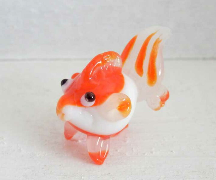 楽天市場 ガラス細工 金魚 オレンジ ホワイト Putitmimore プチミモレ