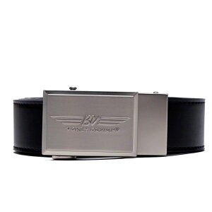 �y���[�z�y�����y�Ή��z�{�[�P�C ���U�[ �X�g���b�v�x���g �u���b�N VOKEY BV WINGS BEVELED MATTE NICKEL BELT WITH BLACK LEATHER STRAP 40315