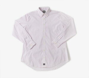 y[zyyΉz{[PC Vc VOKEY FJ PERFORMANCE WOVEN WINDOWPANE BUTTON DOWN WHITE LAVENDER SHIRT M (21950)