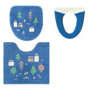 トイレマット 3点 セット ベージュ 洗浄暖房型 便座カバー ドレニモ マルチ フタカバー オカ ナタルシーナリー おしゃれ 北欧 ネイビーブルー 滑り止め加工 洗濯しやすい クリスマス プレゼ