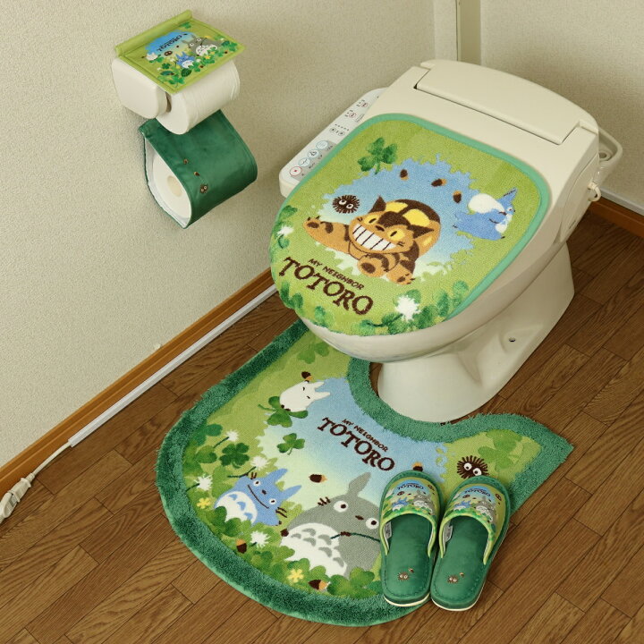 楽天市場】となりのトトロ トイレマット セット 3点 スリッパ グリーン 
