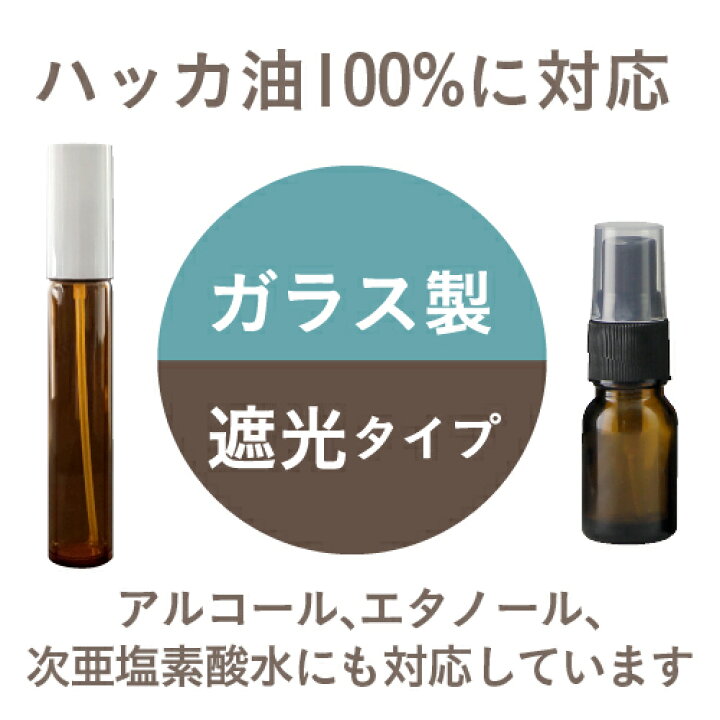 楽天市場 空スプレーボトル 10ｍl ガラス製 遮光 ハッカ油 はっか油 アルコール エタノール 次亜塩素酸水 ハッカ油スプレー Hakka はっか 安心の日本製 メール便 エクセレントメディカル