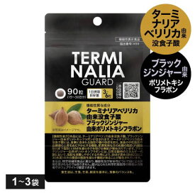 ターミナリアベリリカ ブラックジンジャー サプリメント お腹の脂肪を減らす 脂肪を消費しやすく BMIが高め 食事の脂肪や糖の吸収を抑える 食後血糖値 上昇 緩やかに [医師監修] ターミナリアガード 90粒 1～3袋 機能性表示食品 ファースト[メール便]