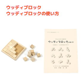 【ウッディブロック＋ウッディブロックの使い方】 木製パズル 知育玩具 おもちゃ 知育パズル 幼児 幼児教育 数能力 能力育成 指先能力 ブロック