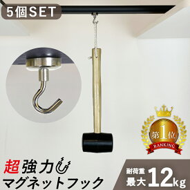 マグネット フック 5個セット耐荷重 12kg 浴室 かわいい 超強力 屋外 強力 バスルーム 風呂 デザイン 玄関 複数 おすすめ ネオジウム 磁石 キッチン 楽天 シルバー 吊り下げ 安い 複数 玄関 冷蔵庫 輪ゴム 小型 収納