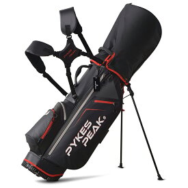 超軽量2.4kg キャディバッグ ゴルフバッグ キャディーバッグ セルフ スタンド 撥水 9.0型 5分割 47インチ対応 5ポケット 傘ホルダー付 メンズ レディース PYKES PEAK