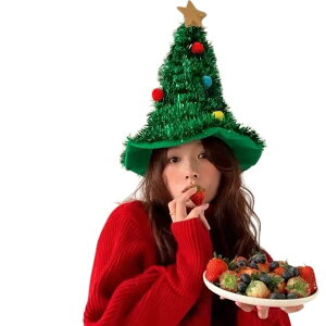 T^ Xq P NX}X 蕨 k 傫  ₭ NX}XI[ig q l jp VN p[eB[pi Be Green Merry Christmas Tree-Shaped Hat