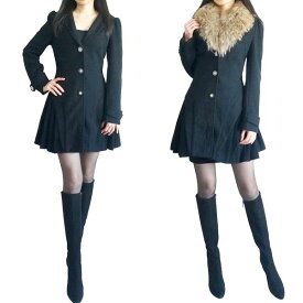 【毛皮】ゴージャスなラクーンファー裾のデザインがとても素敵なコート アウター 冬 レディースコート レディース 20代 30代 40代 リアルファー あったか 暖かい 防寒着 お出掛け