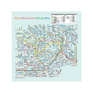 gV[ 22×22cm A 2222P-TMP Tokyo Metropolitan Railway Map