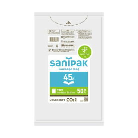 （まとめ）日本サニパック nocoo inパワーポリ袋 半透明 45L CUH54 1パック（50枚）【×10セット】