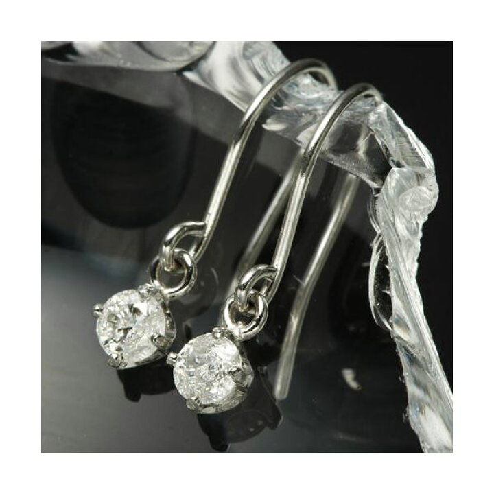 楽天市場】PT0.1ctダイヤモンドピアス フックピアス プラチナ : QUOLI