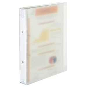 (まとめ) TANOSEE リングファイル(PP表紙) A4タテ 2穴 260枚収容 背幅42mm クリア 1冊 【×20セット】