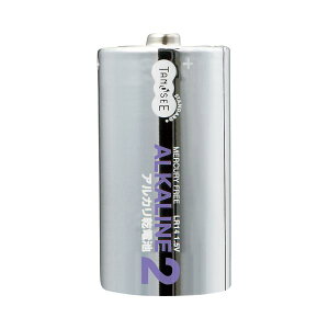 (まとめ) TANOSEE アルカリ乾電池 単2形 1セット(10本:2本×5パック) 【×5セット】