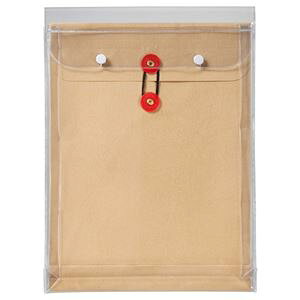 (まとめ) ピース マチヒモ付ビニール保存袋 レザック 角2 184g/m2 茶 912 1枚 【×15セット】