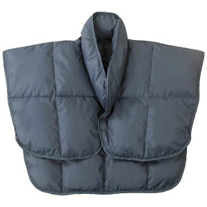 あったか羽毛 肩当て/寝具 【ネイビー 単品】 前身丈約40cm 洗える 軽量 ダウン使用 〔ベッドルーム 寝室〕【代引不可】