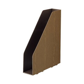 (まとめ) TANOSEE ボックスファイル（WOODY） A4スリムタテ 背幅65mm ブラウン 1パック（3冊） 【×30セット】