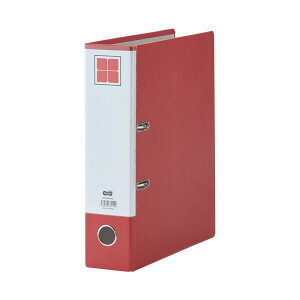 (まとめ)TANOSEE レバー式アーチファイル A4タテ 2穴 580枚収容 58mmとじ 背幅80mm 赤 1冊 【×5セット】