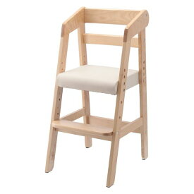 ベビーチェア 子供椅子 幅35×奥行41×高さ74.5cm ナチュラル 木製 合皮 高さ調整可 プレゼント ギフト 贈り物 子ども 誕生日【代引不可】