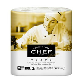 （まとめ）花王 クッキングペーパーCHEF（シェフ） プレミアム M 100カット/ロール 1パック（2ロール） 【×5セット】