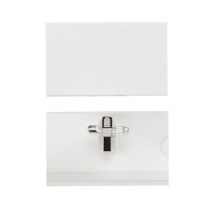 (まとめ) ライオン事務器 名札 ハードタイプクリップ・安全ピン付 N-31K 1個 【×50セット】