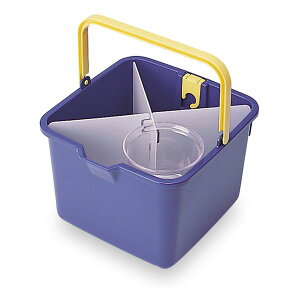 仕切付きバケツ/掃除用品 【ブルー】 バケツ容量:約9L 小物入:約600ml 〔業務用 施設 店舗 工場〕