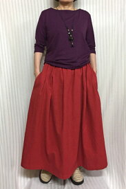 【大きいサイズ/日本製/オーダーメイド/送料無料】タックロングスカート 綿100%/全11色ゆったりサイズ/40代.50代.60代.70代個性派 シニア ミセス レディースファッション