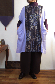 ラベンダー畑に和柄の絨毯が呼んでるダブルガーゼのすっきりチュニック一着限定