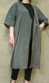 【大きいサイズ/日本製/個性的/送料無料】渋めのキラリが絶妙なオープンコートはあなたが主役　 / 大きいサイズ 40代.50代.60代.70代 個性派 シニア ミセス レディースファッション