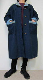【大きいサイズ/日本製/個性的/送料無料】ネイビーにエスニカンなコートを羽織り熊本城に着てごらん。きっと、いきなり団子に出会うかも♪/ 大きいサイズ 40代.50代.60代.70代 個性派 シニア ミセス レディースファッション