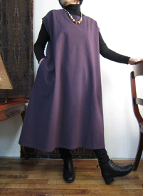 フレンチなお袖が大人可愛いおすまし江戸パープルなワンピース