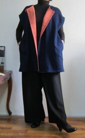 ちらりピンクの藍染チュニックベストで青井神社のお参りに♪【一着限定】