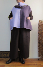 ダブルガーゼのツートンブラウスにショールが付いてお澄まし決まった大人のチュニック一着限定