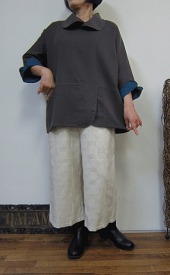 ダブルガーゼ隠れ2色使いの長嶺～ゼ♪チュニック一着限定