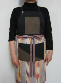 【大きいサイズ/日本製/手作り/個性的/送料無料】創作サロンエプロンはやっぱり欲しいわくわく感♪1着限定 綿100% ゆったりサイズ母の日以外も嬉しい手作りをプレゼント